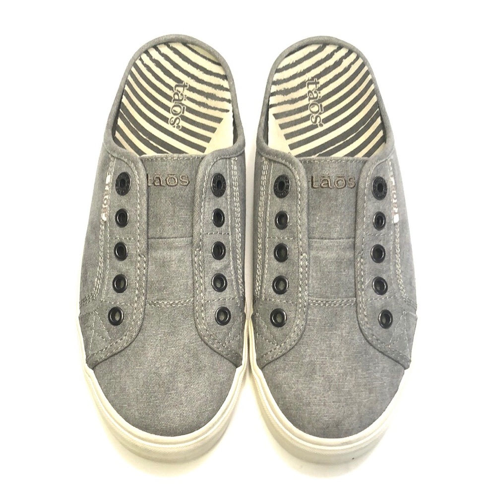 Taos EZ Soul Gray Off White Slip On Sneaker Mule size 8M - Picture 6 of 17